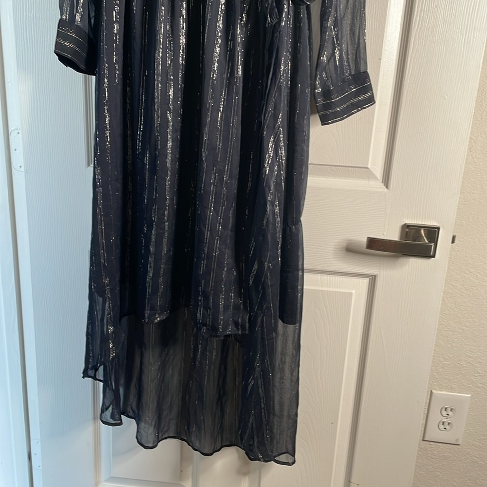 Scotch & soda striped high low maxi dress with sheer long sleeves - Picture 3 of 8